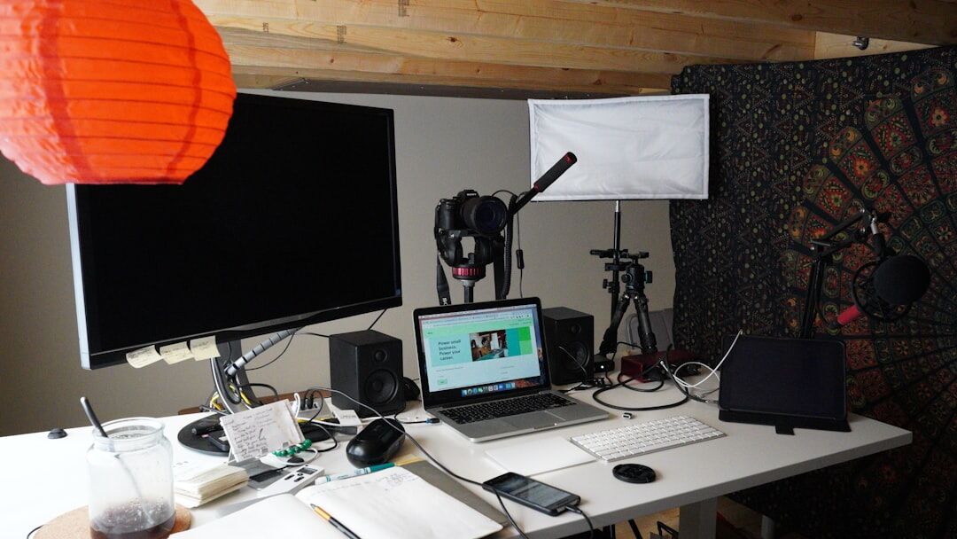 Streaming and broadcasting equipment layout