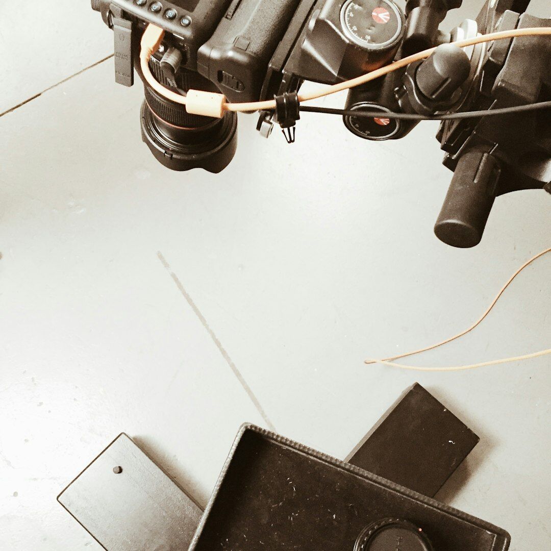 Professional cinema camera on a production set