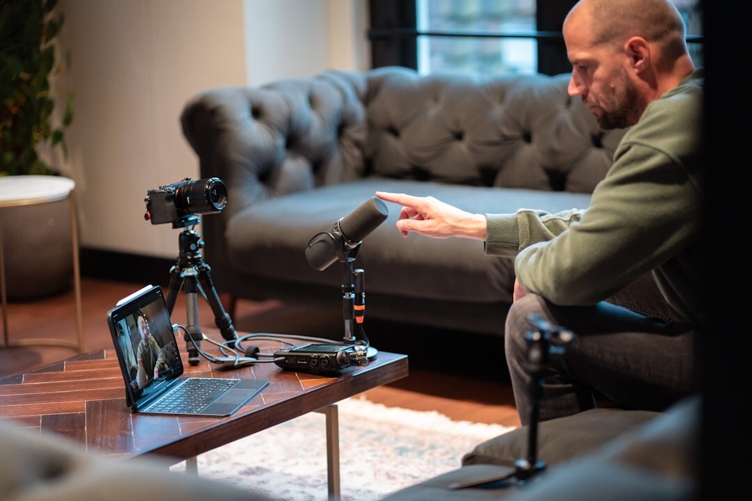 Professional team working at streaming production studio
